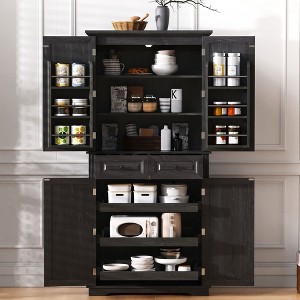 YOOCOZZ 71" Kitchen Pantry Cabinet , Farmhouse Pantry Cabinet with Drawers and Shelves - 1 of 4