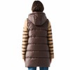 Women's Hooded Faux Leather Puffer Vest - Dex - 2 of 3