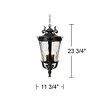 John Timberland Traditional Outdoor Ceiling Light Hanging Textured Black 23 3/4" Clear Hammered Glass Damp Rated for House Porch - image 4 of 4