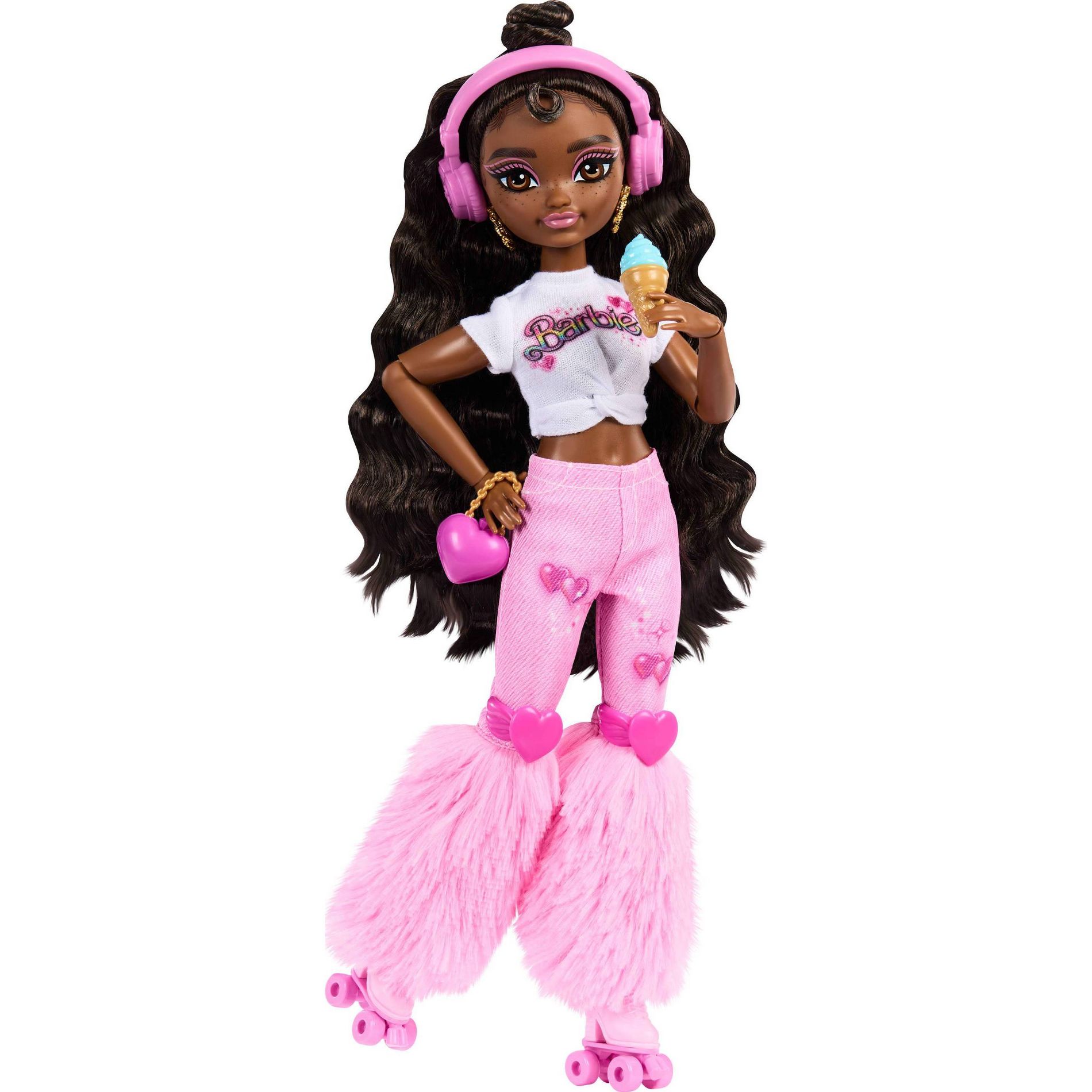 Barbie Dream Besties "Brooklyn" Roller Skating Fashion Doll with 9 Music and Video Themed Accessories