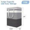 Generic 3-Pack Laundry Basket, Freestanding＆Waterproof Laundry Hamp - 2 of 4