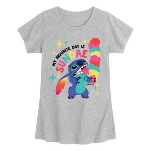 Girls' - Disney - Sundae My Favorite Day Fitted Short Sleeve Graphic T-Shirt - 1 of 3