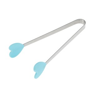 Unique Bargains Pcs Food Tongs Heart-Shaped Ice & Food Tongs Dishwasher Safe Stainless Steel Silicone 5 Inch 1 Pcs - 1 of 3