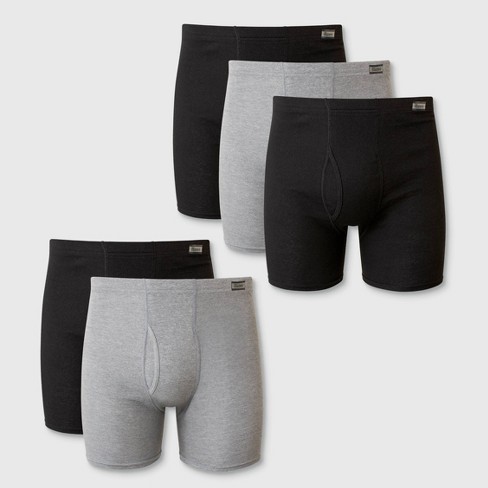 Hanes Men's Comfort Soft Waistband Boxer Briefs 5pk - Black/gray M