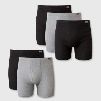 Hanes Men's Comfort Soft Waistband Boxer Briefs 5pk - Black/Gray
