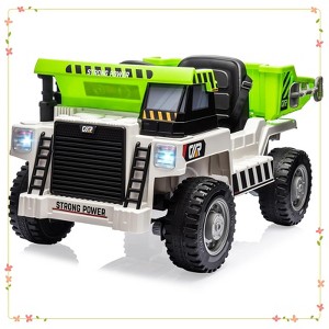 12V Electric Ride-On Construction Truck - 4-Wheeler Toy Car with Remote Control - 1 of 4