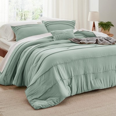 Bedsure Pinch Pleat Comforter Set,Textured Bedding with Elegant Pintuck Design, Soft and Lightweight