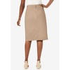 Jessica London Women's Plus Size Stretch Cotton Chino Skirt - 3 of 4