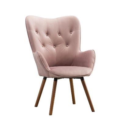 NicBex Silky Velvet Accent Chair,Upholstered Living Room Chairs with High Tufted Button Backrest,Cozy Armchair,Accent Chairs for Living Room