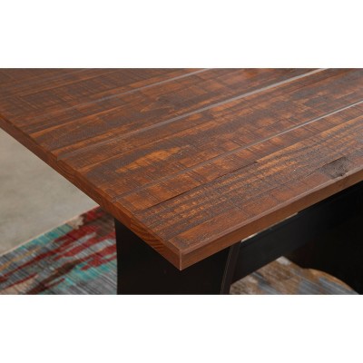 Parkside Antique Black and Pine Wood Corner Dining Nook Set