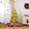 Tangkula 4.5 FT Pre-lit Artificial Christmas Tree Hinged Pencil Xmas Tree with 256 Blue Branch Tips 100 Warm White & Multi-color LED Lights - 3 of 4