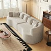 Resenkos 106.3" Curved Sectional Sofa, 4-Seater Cloud Couch with 6 Pillows and Memory Foam Comfort, Light Khaki - 4 of 4
