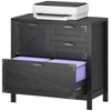 HOMCOM 4 Drawer File Cabinet, Farmhouse Lateral Filing Cabinet with Adjustable Hanging Rails for Letter/A4/Legal Size Files, Printer Stand, Black - 4 of 4