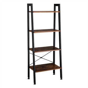 Slickblue Vintage Industrial 4-Shelf Ladder Rack, Storage Organizer, Rustic Brown, 22x12.6x54.92" - 1 of 4