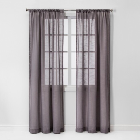 63 X54 Open Weave Sheer Window Curtain Panel Light Gray Project