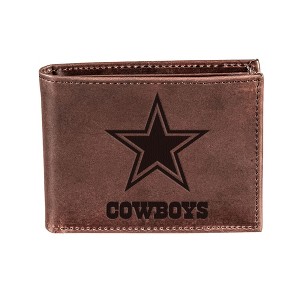 Evergreen NFL Dallas Cowboys Brown Leather Bifold Wallet Officially Licensed with Gift Box - 1 of 1