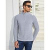 Mens Quarter Zip Up Sweaters Slim Fit Lightweight Mock Neck Pullover Casual Muscle Stretch Polo Sweaters - 3 of 4