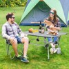 Tangkula Folding Camping Table Collapsible Aluminum Roll Up Beach Table with Carrying Bag 4-Level Adjustable Height Dark/Silver - 2 of 4
