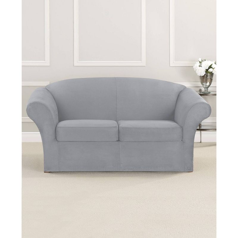 Ultimate Stretch Loveseat Suede Slipcover - Sure Fit, 3 of 6