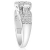 Pompeii3 1 1/2ct Diamond Halo Engagement Ring Wide 3-Row Band 10K White Gold - 2 of 4
