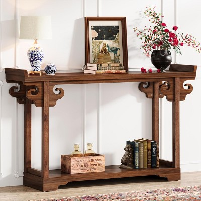 Tribesigns 55.1 Inches Narrow Long Wooden Console Table, Rustic Brown ...