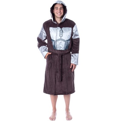 Star Wars Adult The Mandalorian Costume Fleece Robe Bathrobe For Men Women