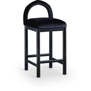 Meridian Furniture,Conrad Black Velvet Counter Stool - 1 of 4