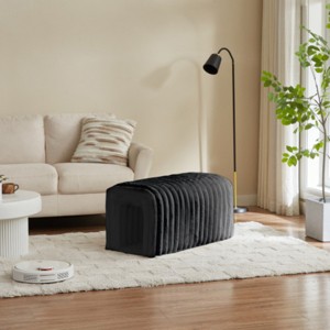 Ottoman Storage Bench With Arch Hollow,Pet Supplies Corduroy Bench,Upholstered Bench For The Living Room,Entryway And Bedroom-Cuddlewood - 1 of 4