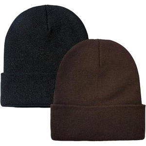 MSDC 2 Pack Beanie for Men Women Slouchy Beanie Hats Winter Knit Caps Soft Ski Hat Unisex - 1 of 4