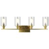 Costway 3-Light/4-Light Wall Sconce Modern Bathroom Vanity Light Fixtures with Clear Glass Shade - 2 of 4