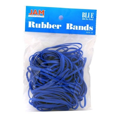 JAM Paper 100pk Colorful Rubber Bands - Size 33 - Blue