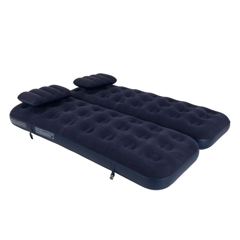 Pool Central 6.25' Navy Blue 3 in 1 Inflatable Flocked Air Mattress with Pillows, 1 of 10