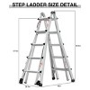 FURNIinspire Ladders Work Platform Aluminum Portable Bench Folding Ladder, Household Step Stool Ladder Foldable, Silver, 46"*26.6"*63.5" - 3 of 4