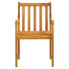 vidaXL Patio Chairs 2 Pcs with Armrest - Solid Acacia Wood - Weather-Resistant Outdoor Seating - Brown - Patio/Garden/Deck - 4 of 4