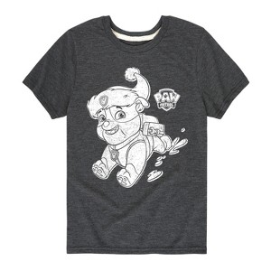 Boys' - Paw Patrol - Rubble Santa Hat Short Sleeve Graphic T-Shirt - 1 of 4