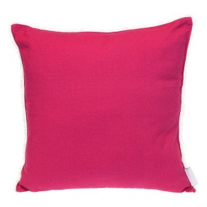 HomeRoots 20" Hot Pink Cotton Throw Pillow With Fringe - 1 of 4