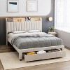 Upholstered Bed Frame, Storage Headboard and Charging Station, Platform Bed Frame with Drawers, No Box Spring Needed, Easy Assembly, Grey, Queen Size - 3 of 4