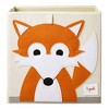 3 Sprouts Kids Childrens Collapsible Fabric 13 x13 x 13 Inch Storage Cube Bin Box for Cubby Shelves, Orange Fox and Panda Bear (2 Pack) - image 2 of 4