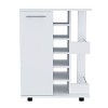 Vynxaria 35" H Black Bar Cart - Compact Design, Two Shelves, Four Wine Cubbies, One Cabinet - 4 of 4
