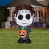 Gemmy Airblown Inflatable Michael Myers w/Jack o Lantern, 5 ft Tall, Grey - 2 of 3