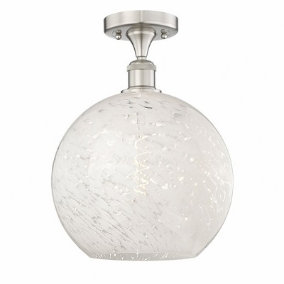 White Mouchette - 1 Light Semi-Flush Mount In Modern Style-13.63 Inches Tall and 12 Inches Wide
