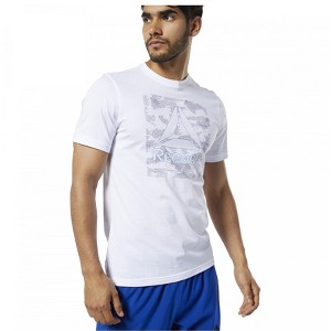 Reebok Mens Be More Human Graphic T-Shirt, White, Small - 1 of 4