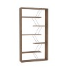 Brown wooden frame open backboard 6-tier bookshelf Industrial style bookshelf - 2 of 4