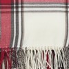 50"x60" Classic Plaid Fringe Throw Blanket Red/White - Saro Lifestyle: Lightweight, Soft, Year-Round Comfort - 3 of 3