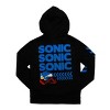 Sega Sonic the Hedgehog Racing Stripes Boy's Black Zip-Up Hoodie - 2 of 4