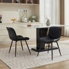 Akoasm Set of 2 Modern Dining Chairs, Armless Chair with Faux Leather Upholstered For Dining Room-Black - 3 of 4