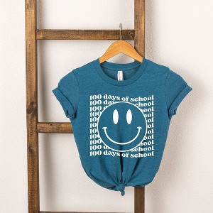 The Juniper Shop 100 Days Of School Stacked With Smiley Face Toddler Short Sleeve Tee - 1 of 2