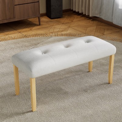 Upholstered Tufted Bench,Modern Bedroom Benches,Fabric End of Bed Bench for Dining Room,Living Room,or Entryway - The Pop Home
