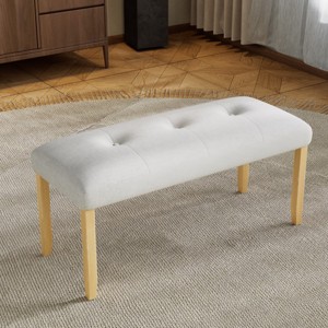 Upholstered Tufted Bench,Modern Bedroom Benches,Fabric End of Bed Bench for Dining Room,Living Room,or Entryway - The Pop Home - 1 of 4