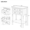 OUTSUPPLY Slim Console Table with 3 Drawers & Shelf, Solid Wood Sofa Table for Narrow Spaces, Easy Assembly, Living Room & Entryway - 2 of 4